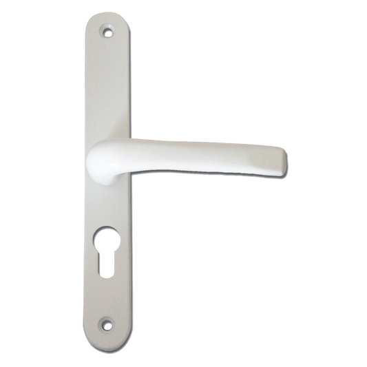 ASEC 48 Lever/Lever UPVC Furniture - 230mm Backplate White