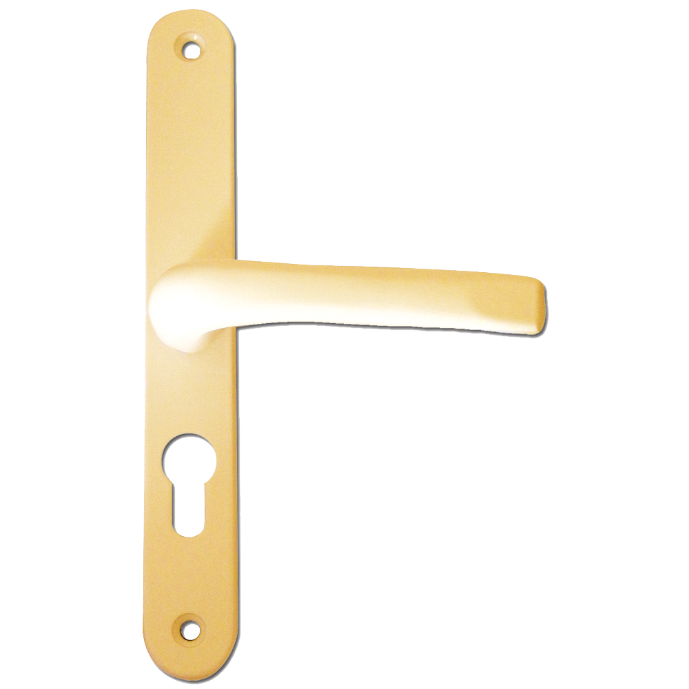 ASEC 48 Lever/Lever UPVC Furniture - 230mm Backplate Gold