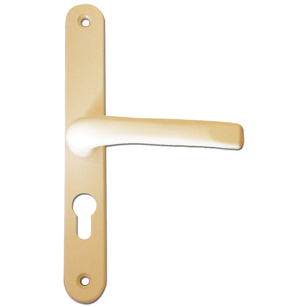 ASEC 70 Lever/Lever UPVC Furniture - 270mm Backplate Gold