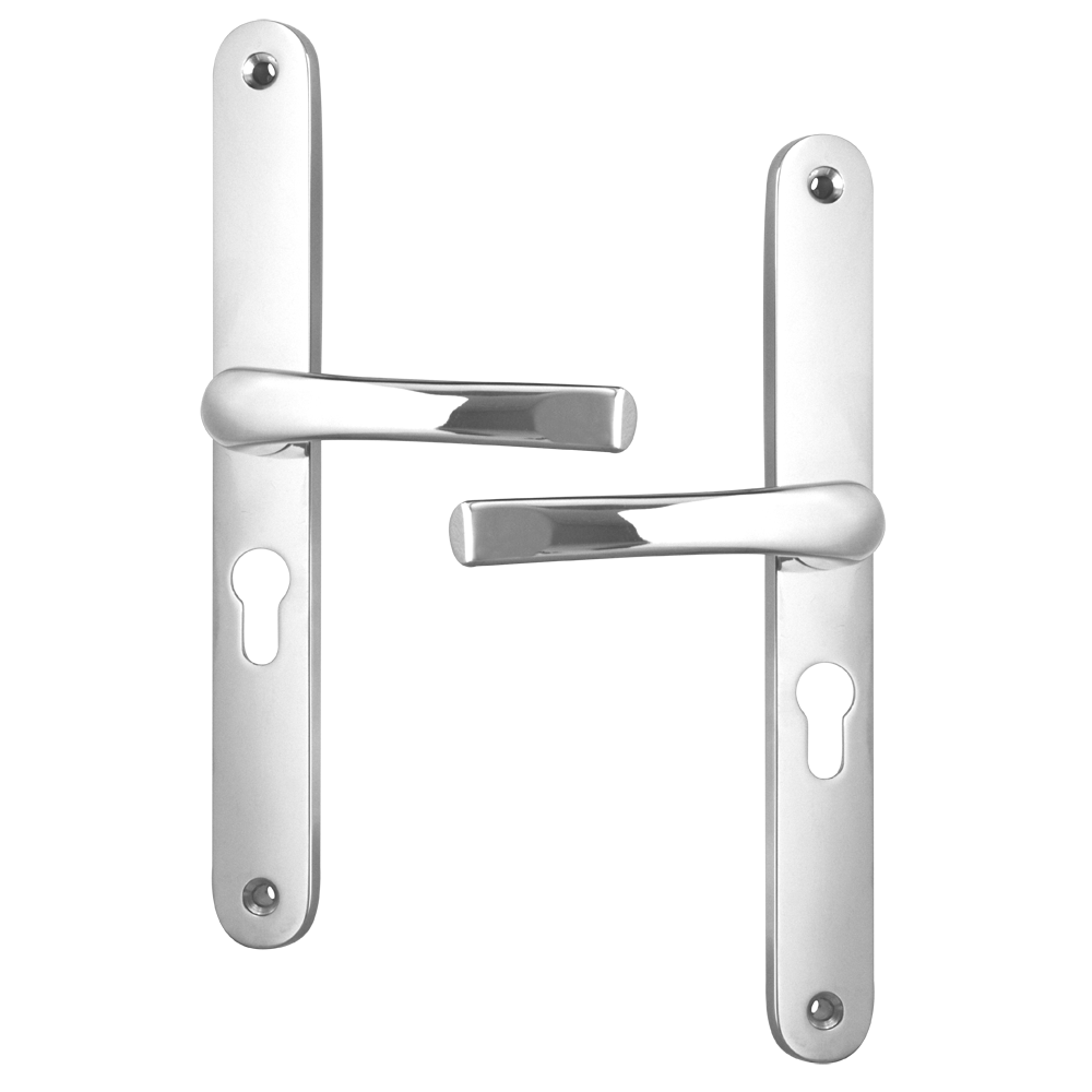 ASEC 48 Lever UPVC Furniture - 270mm Backplate Chrome - Polished Chrome