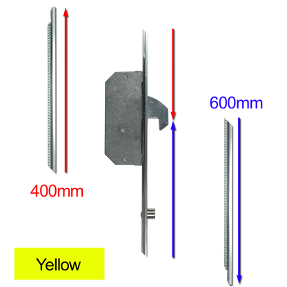 ASEC Modular Repair Lock Locking Point Extensions (UPVC Door) - 2 Hook & 2 Roller Yellow Supplied With Keeps