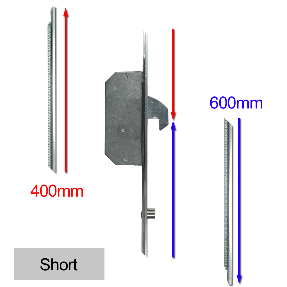 ASEC Modular Repair Lock Locking Point Extensions (UPVC Door) - 2 Hook & 2 Roller Short