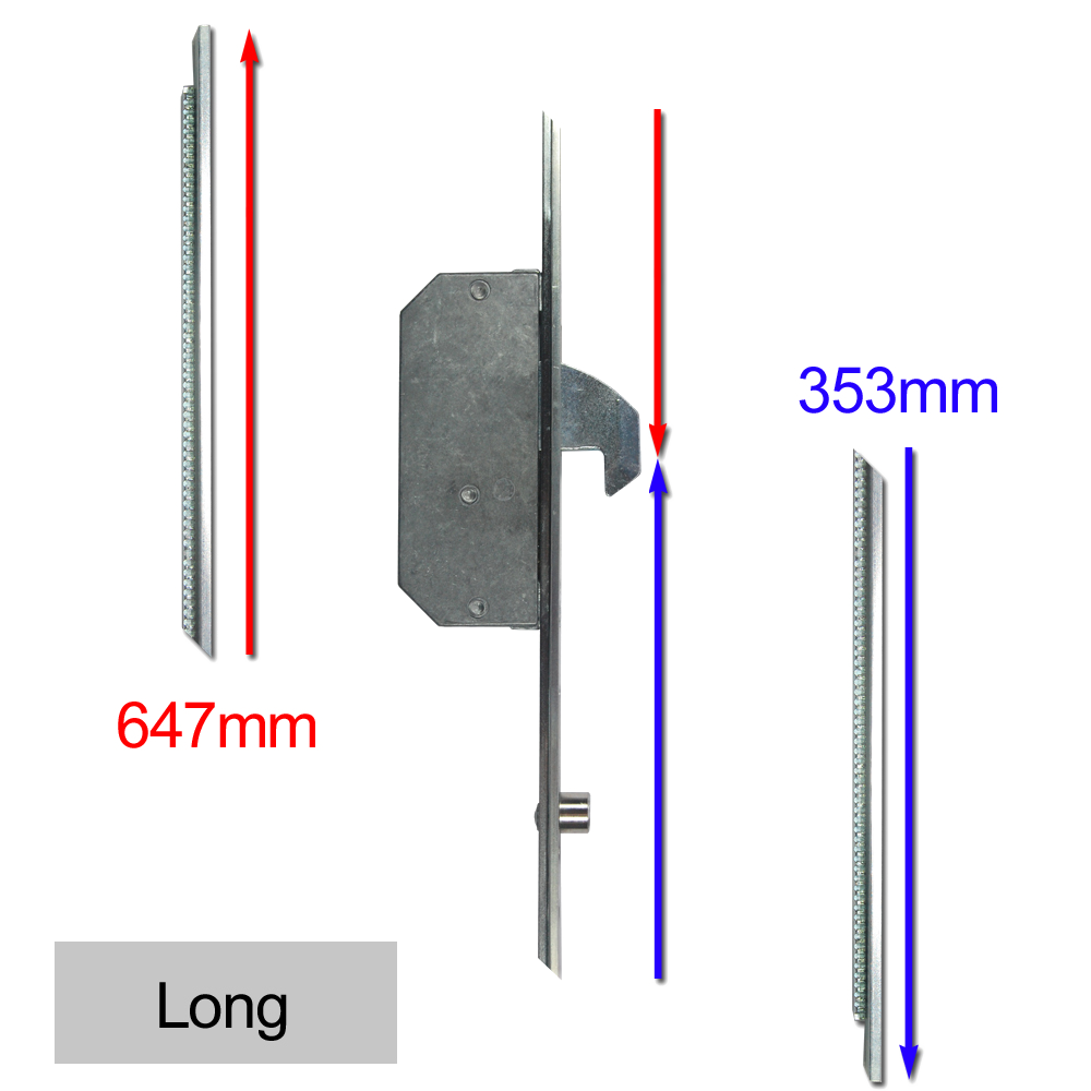 ASEC Modular Repair Lock Locking Point Extensions (UPVC Door) - 2 Hook & 2 Roller Long