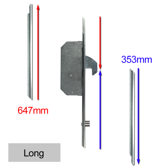 ASEC Modular Repair Lock Locking Point Extensions (UPVC Door) - 2 Hook & 2 Roller Long