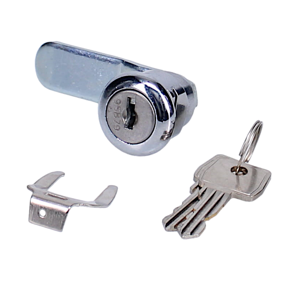 ASEC Horseshoe Clip Cranked Cam Camlock To Suit Garron Lockers Keyed To Differ - Chrome Plated