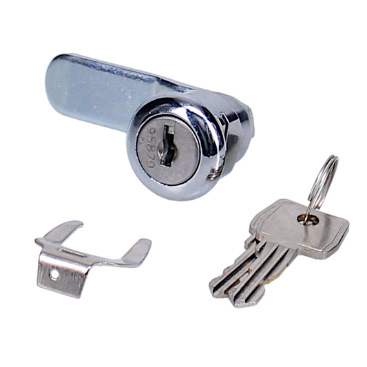 ASEC Horseshoe Clip Cranked Cam Camlock To Suit Garron Lockers Keyed To Differ - Chrome Plated