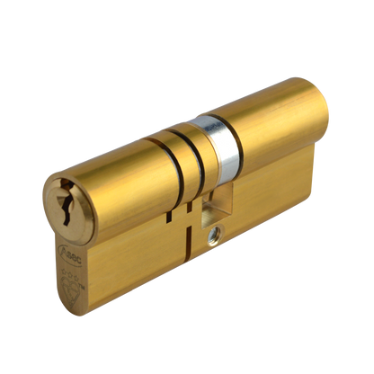 ASEC Kite Elite 3 Star Snap Resistant Double Euro Cylinder 70mm 35Ext/35 30/10/30 Keyed To Differ Pro - Satin Brass