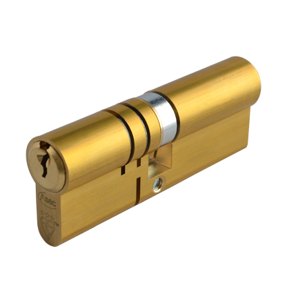 ASEC Kite Elite 3 Star Snap Resistant Double Euro Cylinder 80mm 35Ext/45 30/10/40 Keyed To Differ Pro - Satin Brass