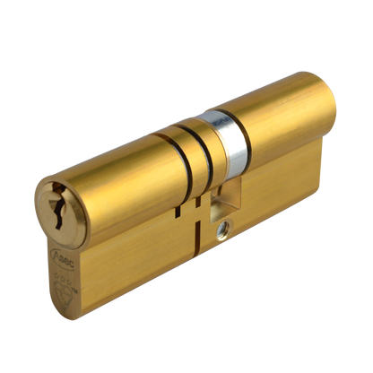 ASEC Kite Elite 3 Star Snap Resistant Double Euro Cylinder 80mm 45Ext/35 40/10/30 Keyed To Differ Pro - Satin Brass