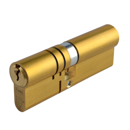 ASEC Kite Elite 3 Star Snap Resistant Double Euro Cylinder 85mm 35Ext/50 30/10/45 Keyed To Differ Pro - Satin Brass