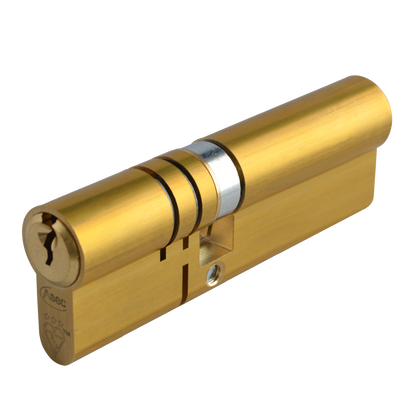 ASEC Kite Elite 3 Star Snap Resistant Double Euro Cylinder 90mm 35Ext/55 30/10/50 Keyed To Differ Pro - Satin Brass