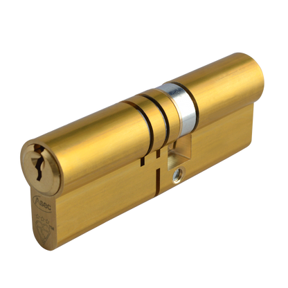 ASEC Kite Elite 3 Star Snap Resistant Double Euro Cylinder 90mm 55Ext/35 50/10/30 Keyed To Differ Pro - Satin Brass