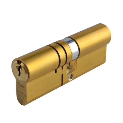 ASEC Kite Elite 3 Star Snap Resistant Double Euro Cylinder 80mm 40Ext/40 35/10/35 Keyed To Differ Pro - Satin Brass