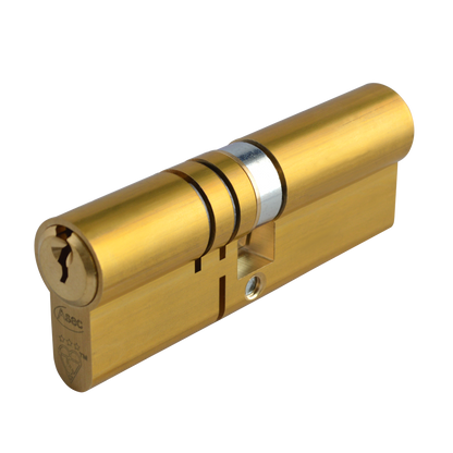 ASEC Kite Elite 3 Star Snap Resistant Double Euro Cylinder 85mm 40Ext/45 35/10/40 Keyed To Differ Pro - Satin Brass