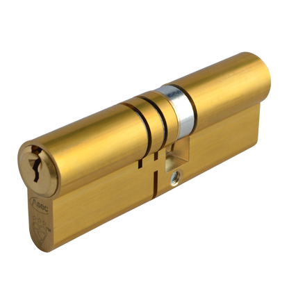 ASEC Kite Elite 3 Star Snap Resistant Double Euro Cylinder 95mm 55Ext/40 50/10/35 Keyed To Differ Pro - Satin Brass