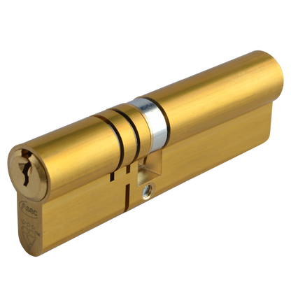 ASEC Kite Elite 3 Star Snap Resistant Double Euro Cylinder 100mm 40Ext/60 35/10/55 Keyed To Differ Pro - Satin Brass