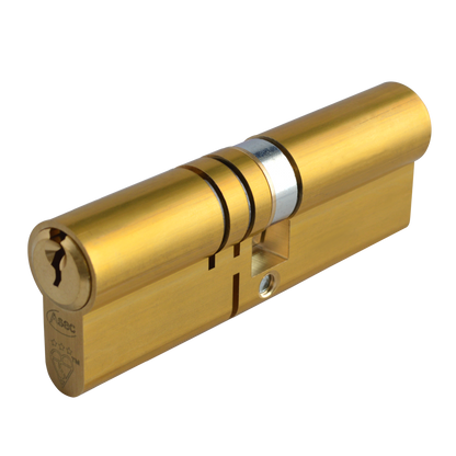 ASEC Kite Elite 3 Star Snap Resistant Double Euro Cylinder 95mm 50Ext/45/10/40 Keyed To Differ Pro - Satin Brass