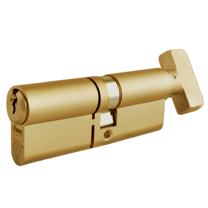 ASEC Kite Elite 3 Star Snap Resistant Euro Key & Turn Cylinder 85mm 45Ext/T40 40/10/35T Keyed To Differ Pro - Satin Brass