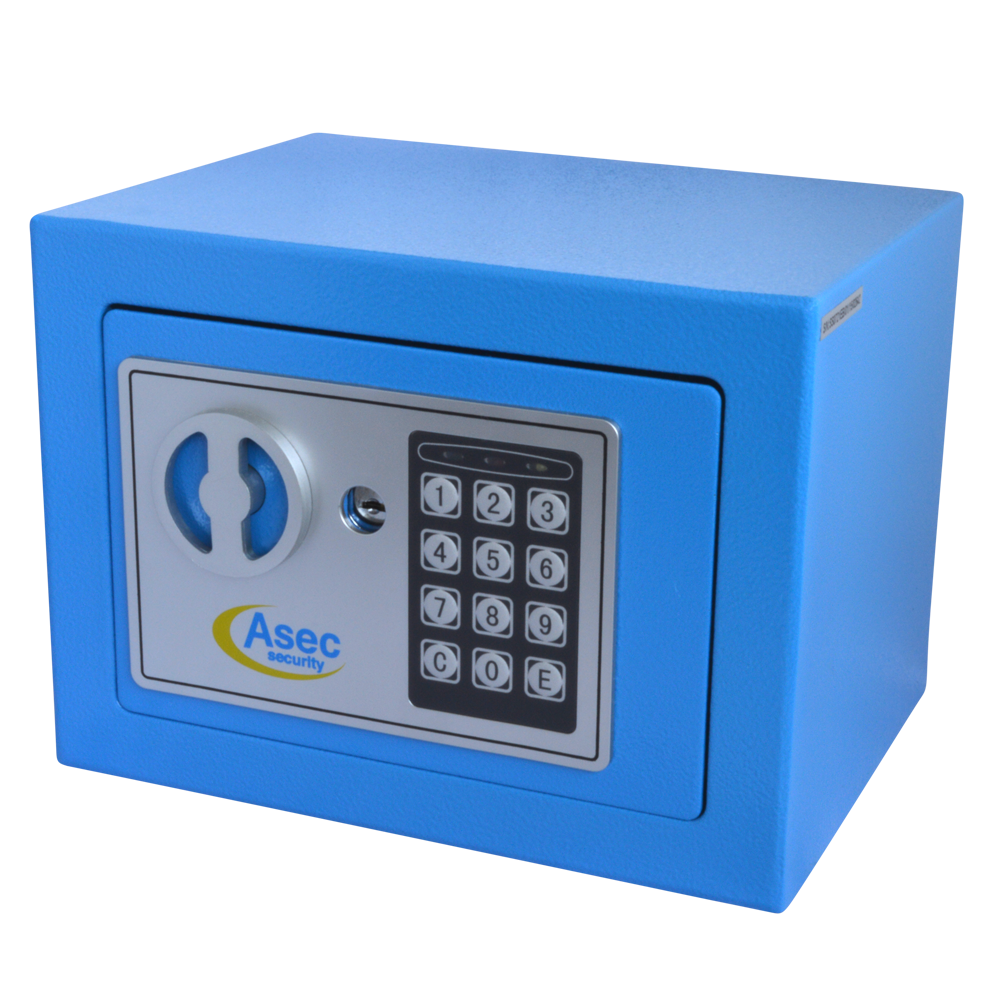 ASEC Compact Digital Safe H170 x W230 x D170mm - Blue