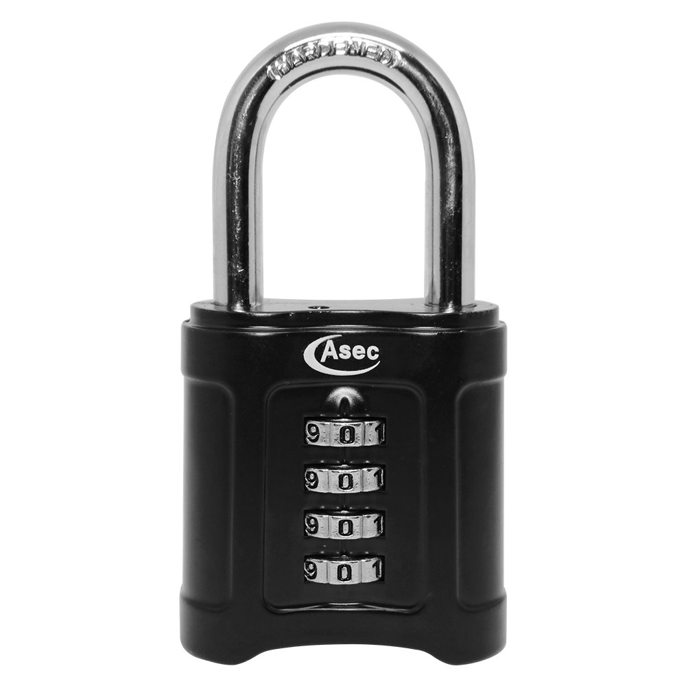 ASEC Open Shackle Combination Padlock 55mm 4-Digit Open Shackle - Hardened Steel