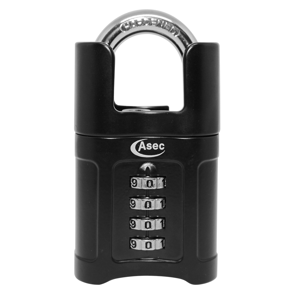 ASEC Closed Shackle Combination Padlock 55mm 4-Digit Closed Shackle - Hardened Steel