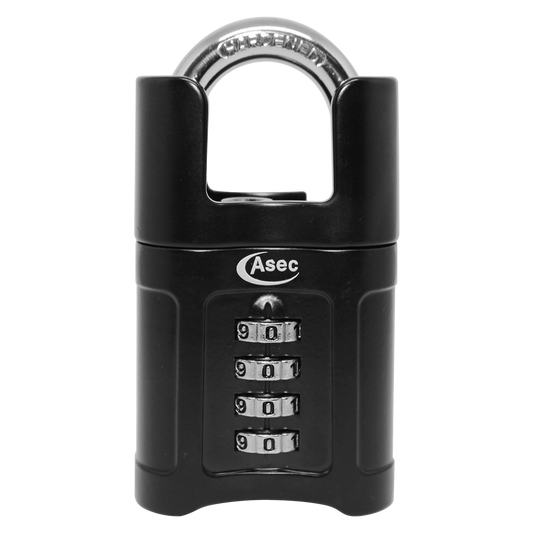 ASEC Closed Shackle Combination Padlock 55mm 4-Digit Closed Shackle - Hardened Steel