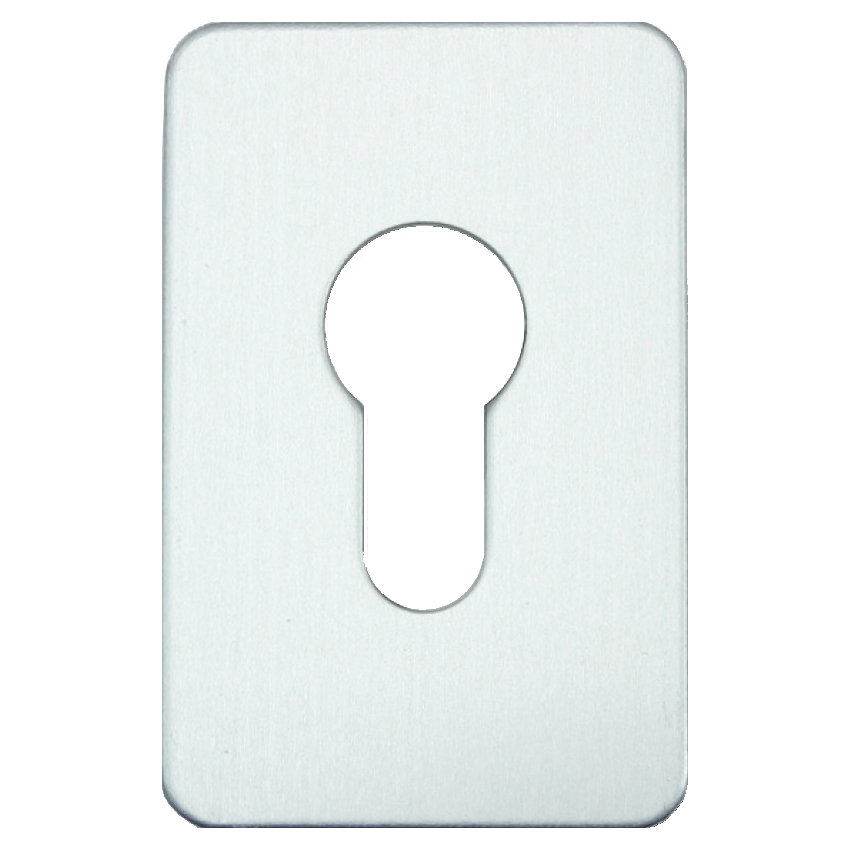 ASEC Self Adhesive 45mm x 70mm Euro Escutcheon Satin Chrome