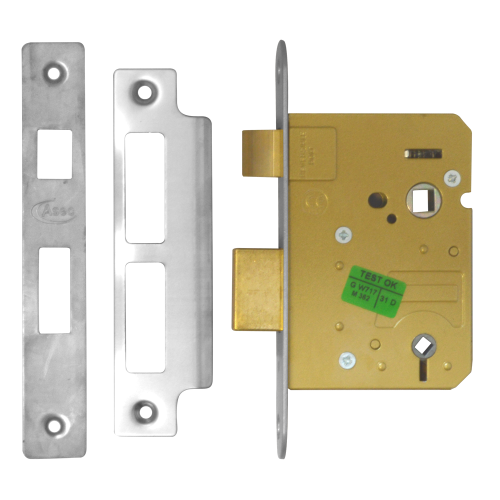 ASEC Mortice Bathroom Lock 76mm - Stainless Steel