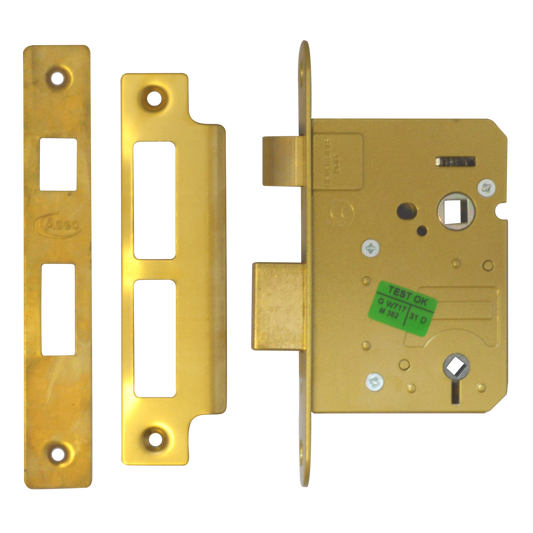 ASEC Mortice Bathroom Lock 76mm - Polished Brass