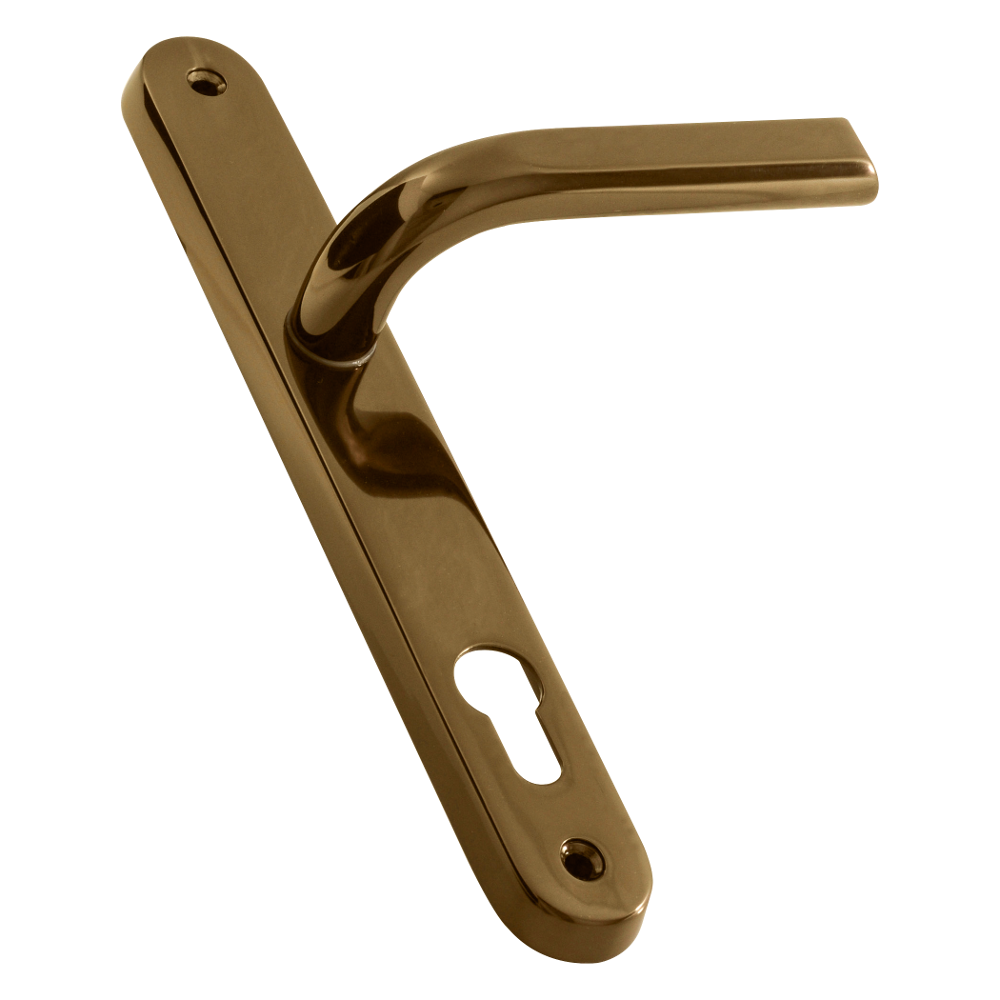 ASEC 85 Lever/Lever UPVC Furniture - 242mm Backplate Gold