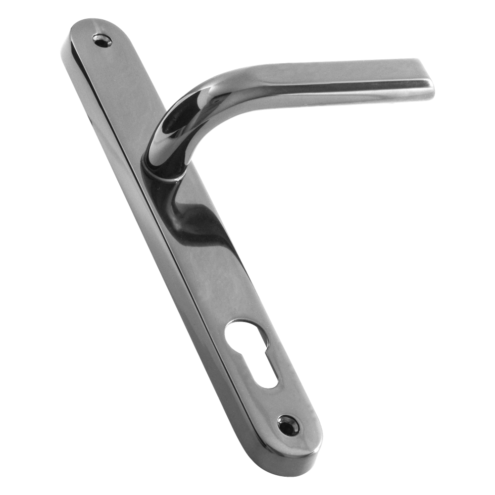 ASEC 85 Lever/Lever UPVC Furniture - 242mm Backplate Silver