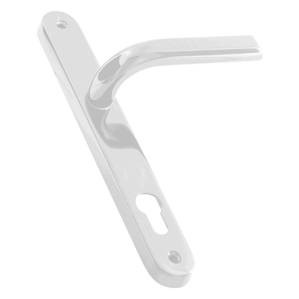 ASEC 85 Lever/Lever UPVC Furniture - 242mm Backplate White