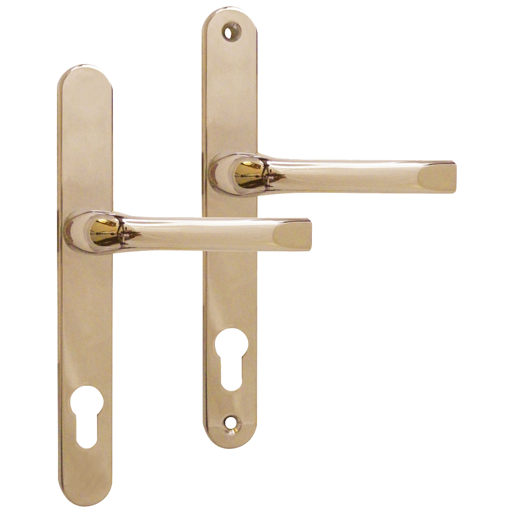 ASEC Lever/Lever UPVC Furniture To Suit Roto - 230mm Backplate Gold