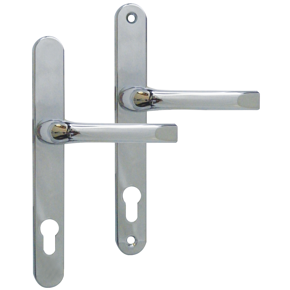 ASEC Lever/Lever UPVC Furniture To Suit Roto - 230mm Backplate Chrome Plated