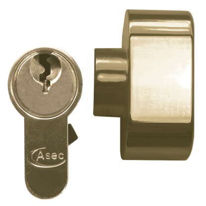 ASEC 5-Pin Euro Key & Turn Cylinder 80mm 35/T45 30/10/T40 Keyed To Differ Pro - Polished Brass