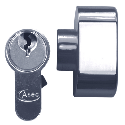 ASEC 5-Pin Euro Key & Turn Cylinder 90mm 35/T55 30/10/T50 Keyed To Differ Pro - Nickel Plated