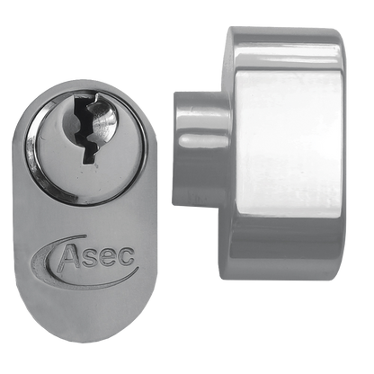 ASEC 5-Pin Oval Key & Turn Cylinder 60mm 30/T30 25/10/T25 Keyed To Differ Pro - Nickel Plated