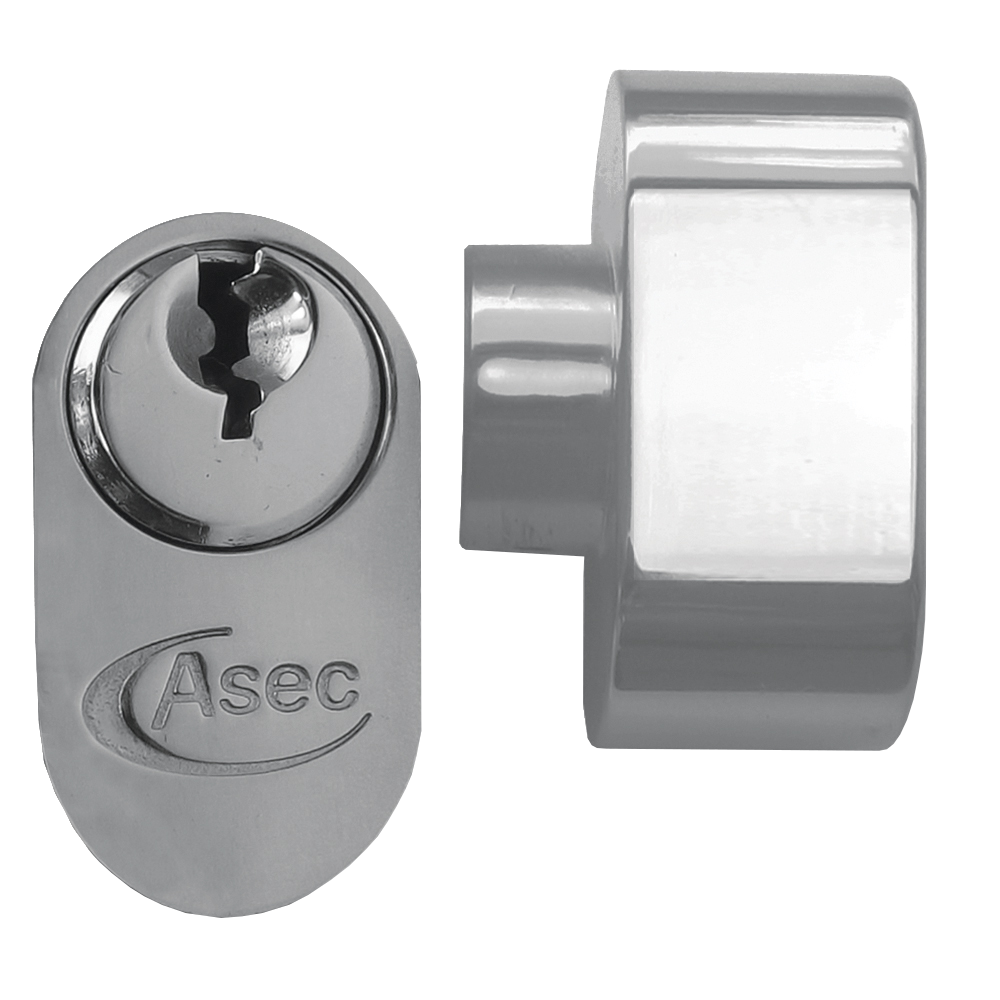 ASEC 5-Pin Oval Key & Turn Cylinder 70mm 35/T35 30/10/T30 Keyed To Differ Pro - Nickel Plated