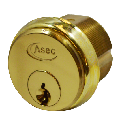 ASEC 5-Pin Screw-In Cylinder Keyed To Differ Single Pro - Polished Brass