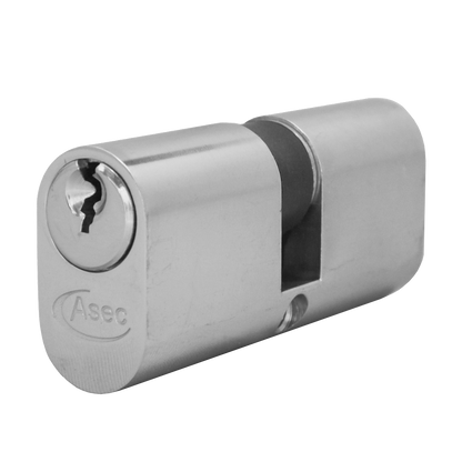 ASEC 6-Pin Oval Double Cylinder 70mm 35/35 30/10/30 Keyed To Differ Pro - Nickel Plated