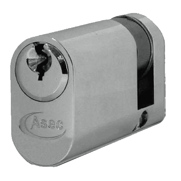 ASEC 6-Pin Oval Half Cylinder 50mm 40/10 Keyed To Differ Pro - Nickel Plated