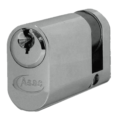 ASEC 6-Pin Oval Half Cylinder 50mm 40/10 Keyed To Differ Pro - Nickel Plated