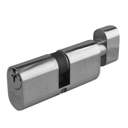 ASEC 6-Pin Oval Key & Turn Cylinder 70mm 35/T35 30/10/T30 Keyed To Differ Pro - Nickel Plated