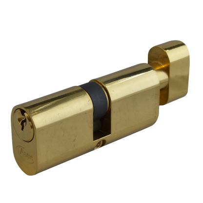 ASEC 6-Pin Oval Key & Turn Cylinder 70mm 35/T35 30/10/T30 Keyed To Differ Pro - Polished Brass