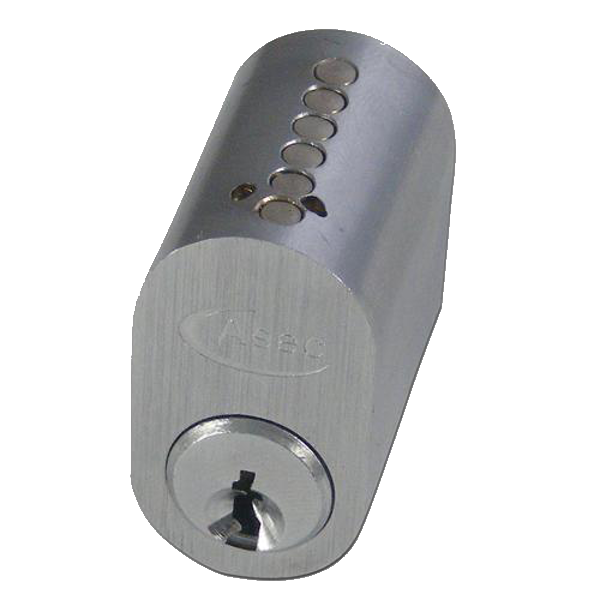 ASEC 6-Pin Scandinavian Oval External Cylinder Keyed To Differ Pro - Satin Chrome