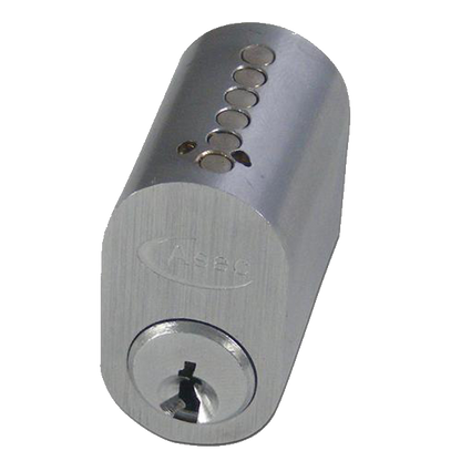 ASEC 6-Pin Scandinavian Oval External Cylinder Keyed To Differ Pro - Satin Chrome