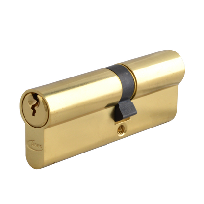 ASEC 5-Pin Euro Double Cylinder 80mm 30/50 25/10/45 Keyed To Differ Pro - Polished Brass