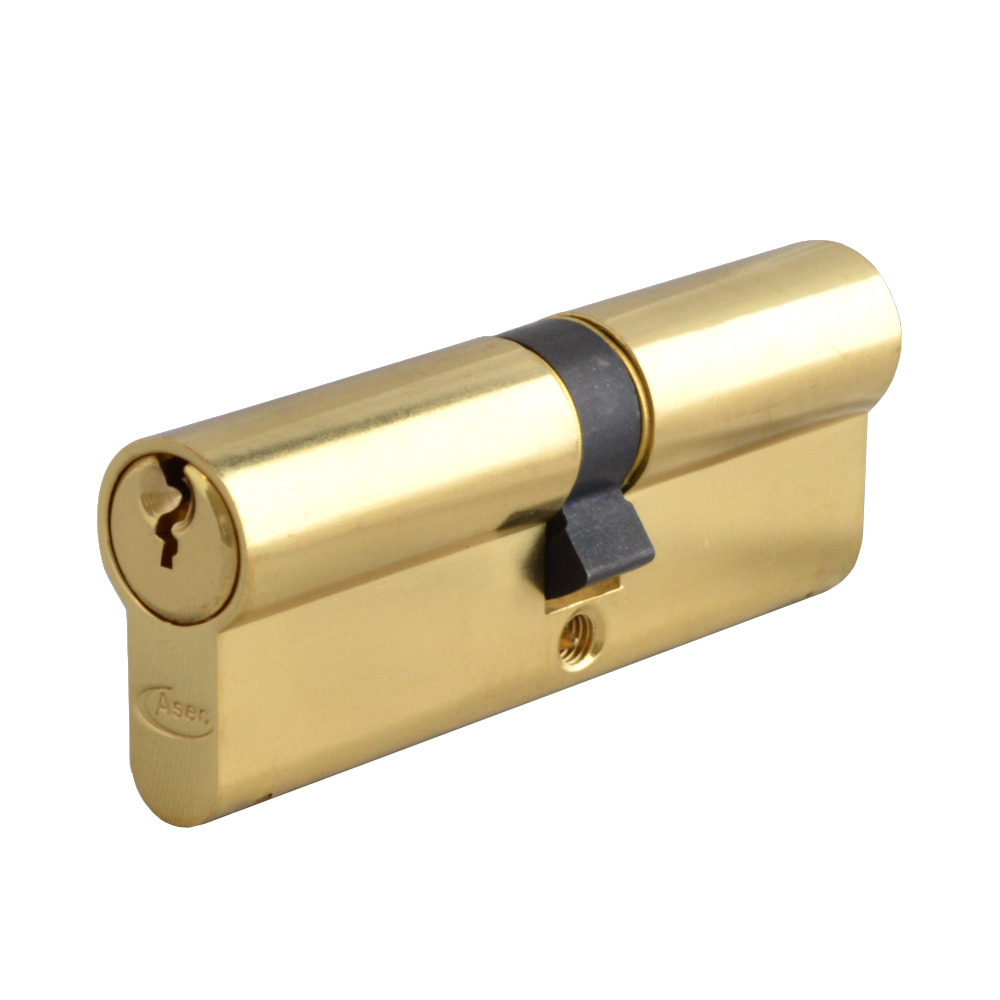 ASEC 5-Pin Euro Double Cylinder 80mm 40/40 35/10/35 Keyed To Differ Pro - Polished Brass