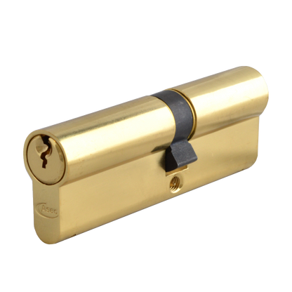 ASEC 5-Pin Euro Double Cylinder 90mm 35/55 30/10/50 Keyed To Differ Pro - Polished Brass