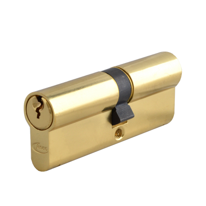 ASEC 5-Pin Euro Double Cylinder 90mm 45/45 40/10/40 Keyed To Differ Pro - Polished Brass